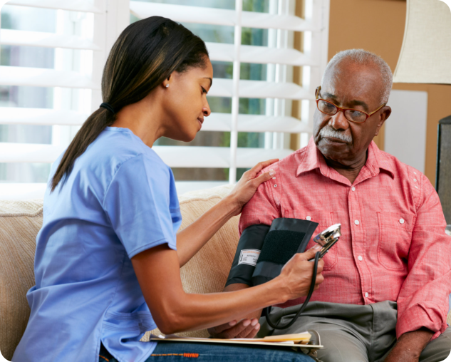 caregiver and old man